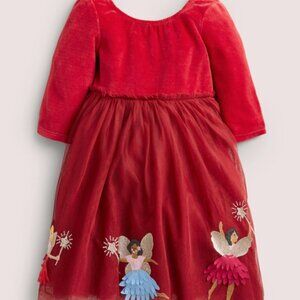 Mini Boden Red Velvet Tulle Party Dress